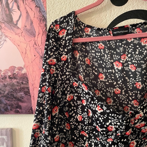 Pretty Little Things Plus Size Womens feminine floral dress with slits size 16 - Picture 2 of 14